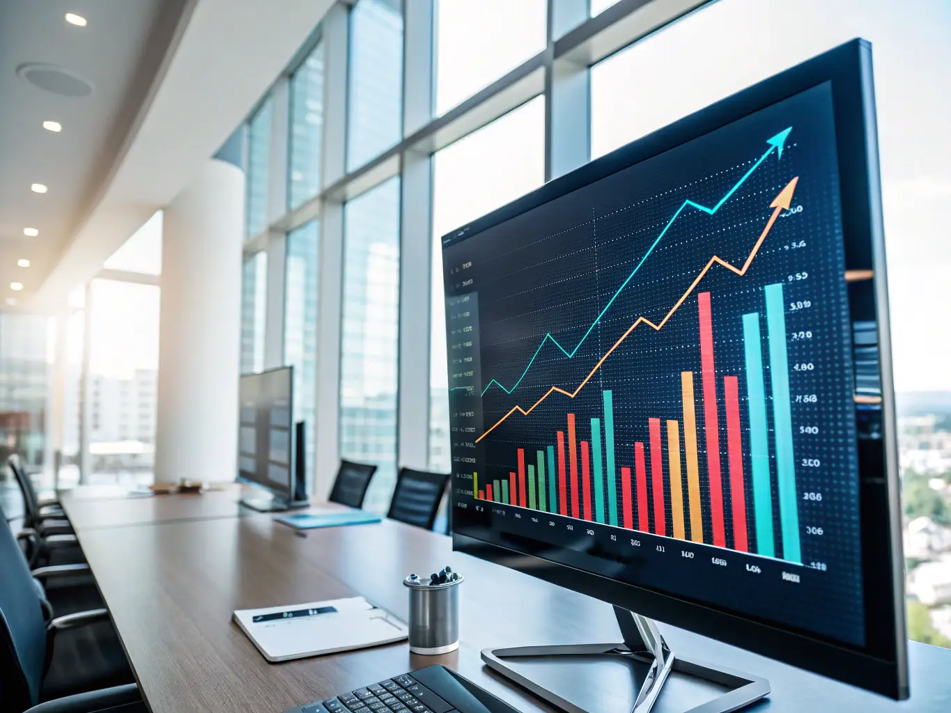 A visually appealing image of a growing graph, symbolising the financial growth and positive returns achieved by startups through effective mentorship and coaching.